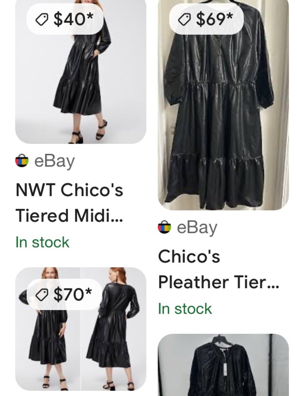 Chicos Pleather Tiered Midi Dress - Picture 9 of 9